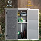 DWVO 5 x 3ft Gray Resin Outdoor Storage Shed with Floor, Window, Waterproof Construction, and Lockable Door for Garden, Yard, or Patio
