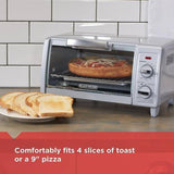 BLACK+DECKER 4-Slice Stainless Steel Toaster Oven, Silver