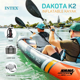 Intex Dakota K2 Two-Person Inflatable Kayak, Open Box Vinyl Set with Oars and Pump