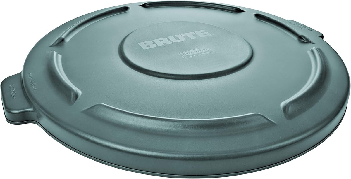 Rubbermaid Commercial BRUTE FG265400GRAY 55-Gallon Round Container Lid, Heavy-Duty Gray Utility Replacement Cover