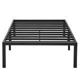 PrimaSleep Full-Size 18-Inch Heavy-Duty Steel Slat Bed Frame in Black with Anti-Slip Support, No-Noise Construction, Easy Assembly, and No Box Spring Required