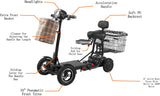 City Slicker Folding Mobility Scooter with Battery Power, 17-Mile Range, Heavy-Duty Lightweight Design, White