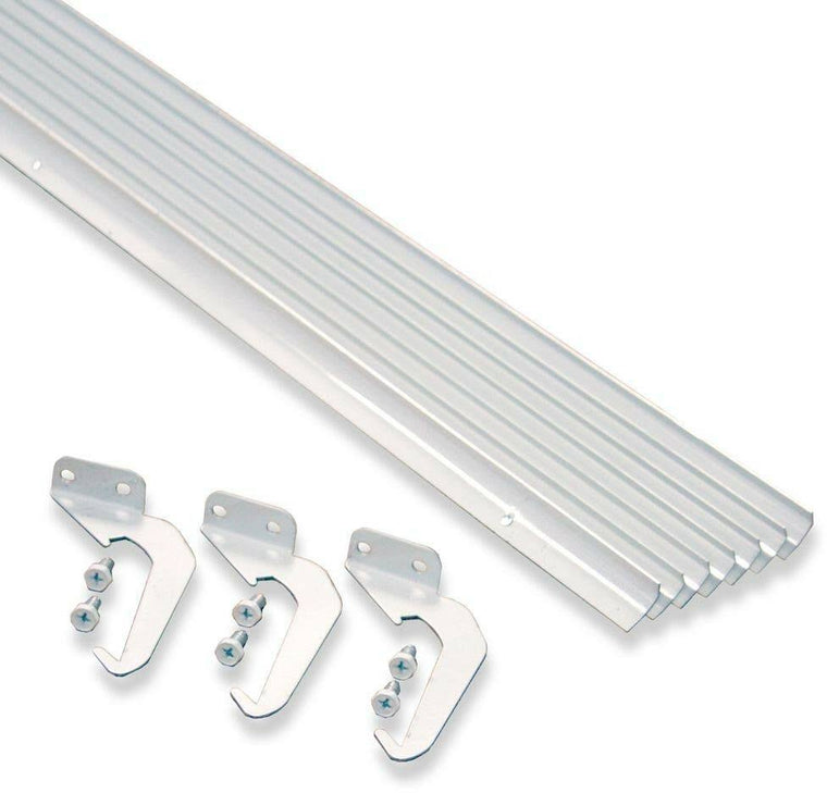 Rainhandler Self-Cleaning Aluminum Gutter Replacement, 3X 5 ft., White