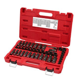 43-Piece Milwaukee Shockwave Impact Duty Socket Set with SAE and Metric 6-Point Sockets, 3/8-Inch Drive, Model 49-66-7009