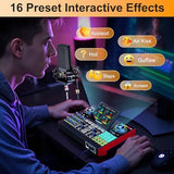 Podcast Microphone and Audio Mixer Bundle with 3.5mm Condenser Mic, Live Sound Card, Voice Changer and Denoise, Equipment for PC and Phone Streaming, Singing and Gaming