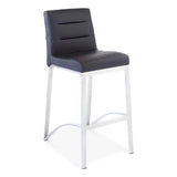 Contemporary Lynx Bar Stool by Zuri Furniture, Counter Height Design with Metal Base, Black