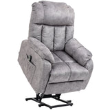 HOMCOM Electric Power Lift Recliner for Elderly with Remote Control and Side Pocket, Compact Grey Living Room Chair