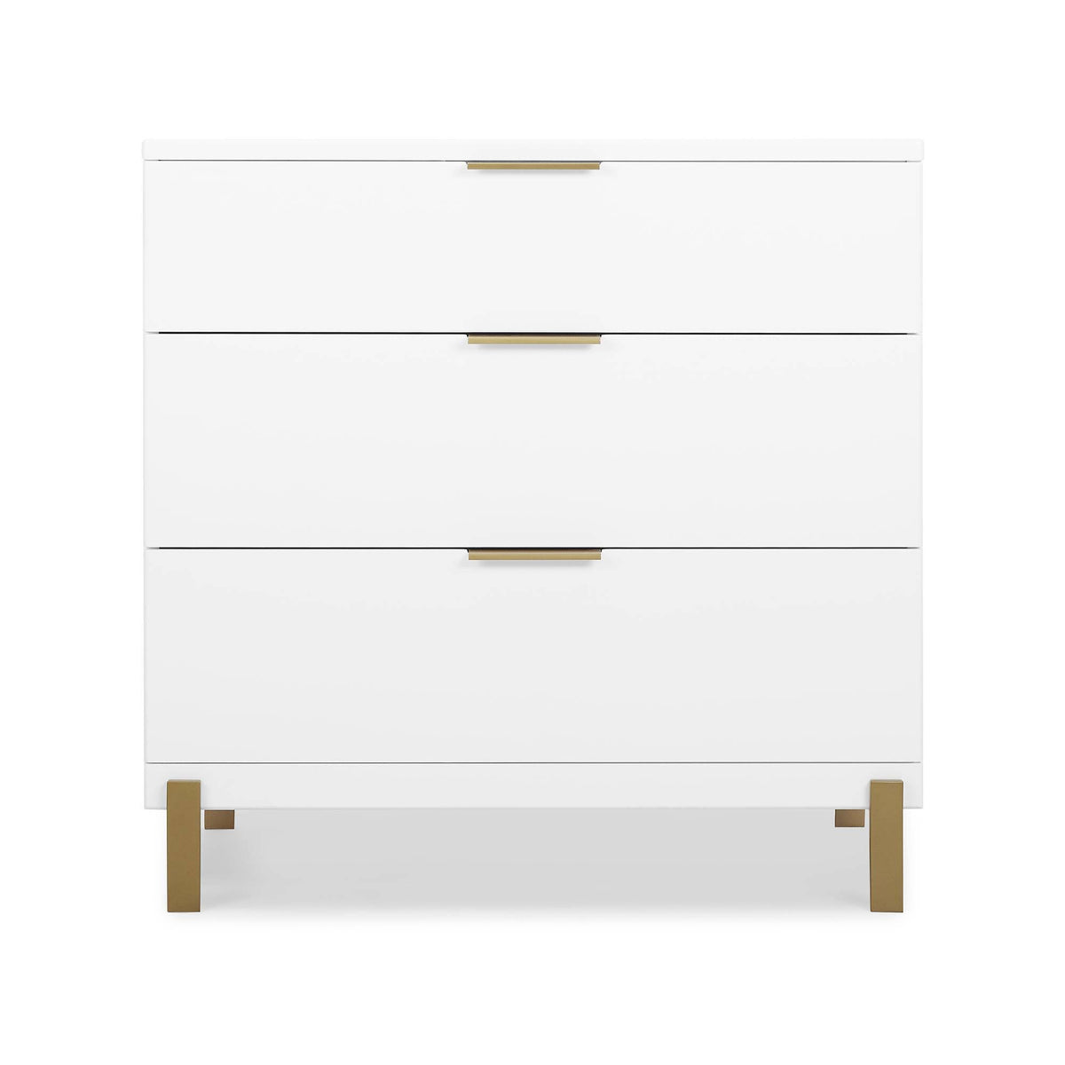 Delta Children Hendrix 3-Drawer Dresser in Bianca White with Bronze Hardware