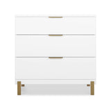 Delta Children Hendrix 3-Drawer Dresser in Bianca White with Bronze Hardware