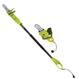 Sun Joe 8-Inch 8.0 Amp Convertible Pole Chain Saw, 2-in-1 Design, Green, Swj806e