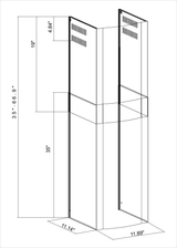 Winflo Stainless Steel Chimney Extension for Wall-Mount Range Hoods, Designed for Ceilings Up to 11 ft., Silver