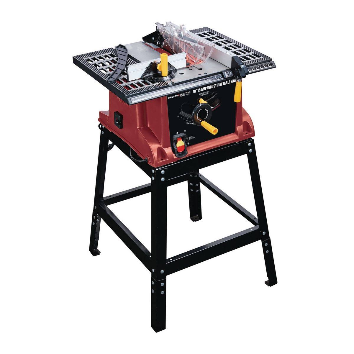 Chicago Electric 10-Inch Benchtop Table Saw with 15 Amp Motor, 63118