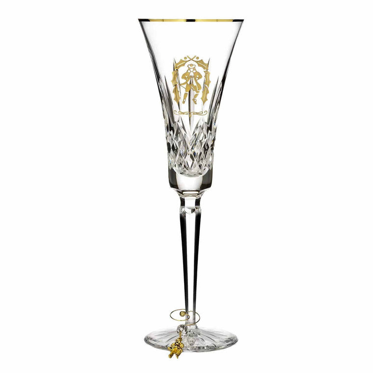 Waterford Lismore Ten Lords Gold Flute, 2018 Edition from the 12 Days of Christmas Collection