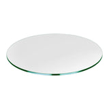 Dulles Glass Clear Round Table Top, 48 Inches in Diameter and 3/8 Inch Thick Tempered Glass
