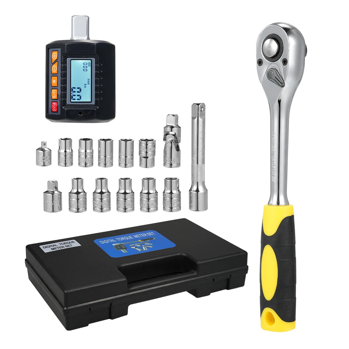Dcenta ENT 30 Digital Torque Meter Set with 1/2-Inch Drive Ratchet Wrench, High-Accuracy Gauge and Four Torque Units for Precision Assembly