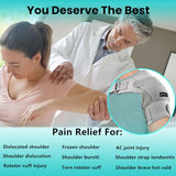 Adjustable Shoulder Brace for Rotator Cuff Recovery, AC Joint Pain, Bursitis, Tendonitis, Swelling and Shoulder Injuries, Unisex Gray Sleeve Wrap, Small
