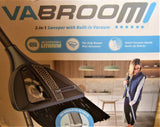 VaBroom 2-in-1 Cleaning Tool with Integrated Vacuum and Powerful Broom Design