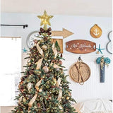 Juegoal 6.5-Inch Golden Metal Star Christmas Tree Topper with 20 LED Lights, Battery-Powered Illuminated Ornament for Holiday Decor