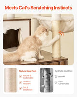 VEVOR 55.12-Inch Cat Tower with Enclosed Litter Box, Multi-Level Condo Design, Perches, Sisal Scratching Posts, and Hammock for Indoor Cats