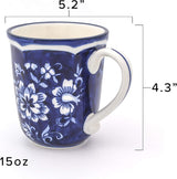 Euro Ceramica Blue Garden 16-Piece Stoneware Dinnerware Set, Oven Safe and Hand Painted, Service for 4, White and Blue Floral Vase Design