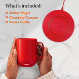 Ember Temperature Control Smart Mug 2, 14 Oz App-Controlled Heated Coffee Cup with Improved Design & 80-Minute Battery Life, White