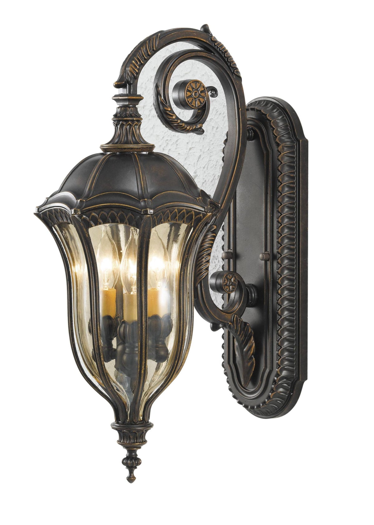 Feiss Baton Rouge OL6002WAL 3-Light Wall Lantern with Walnut Finish