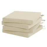Favoyard Set of 4 Outdoor Chair Cushions, 19 x 19 x 2 Inches, Rainproof Fade-Resistant Patio Pads with Waterproof Hidden Zippers and Tie Attachments