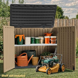 DWVO 5 x 3ft Gray Resin Outdoor Storage Shed with Floor, Window, Waterproof Construction, and Lockable Door for Garden, Yard, or Patio