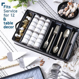 StorageBud Gray Dinnerware Storage Container Set, 8-Piece Organizer for Plates, Cups, Flatware, Stemware and Platters