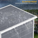 DWVO 5 x 3ft Gray Resin Outdoor Storage Shed with Floor, Window, Waterproof Construction, and Lockable Door for Garden, Yard, or Patio