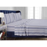 King Damask-Printed Flannel Sheet Set with 200-GSM Fabric and Deep Pockets