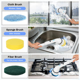 VAVSEA Electric Spin Scrubber Kit with Cleaning Brush, 1.5H Runtime, 300RPM Motor and 51-Inch Handle for Bathroom Floors, Tile and Bathtubs