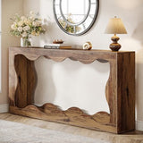 Tribesigns 63-Inch Farmhouse Console Table in Brown, Featuring Storage for Entryways, Hallways, Living Rooms, or Behind the Sofa