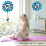 12in 3D Hummingbird Metal Wind Spinner with Hanging Bird Design for Indoor and Outdoor Garden Decor