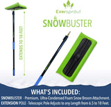 EVERSPROUT SnowBuster Extendable Roof Rake with Never-Scratch Foam Pad, 7-to-24 Foot Length and Up to 30 Ft Standing Reach