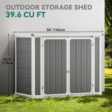 DWVO 5 x 3ft Gray Resin Outdoor Storage Shed with Floor, Window, Waterproof Construction, and Lockable Door for Garden, Yard, or Patio