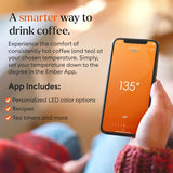 Ember Temperature Control Smart Mug 2, 14 Oz App-Controlled Heated Coffee Cup with Improved Design & 80-Minute Battery Life, White