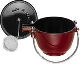 Staub 1-Quart Round Cast Iron Tea Kettle, Basil Green, Made in France
