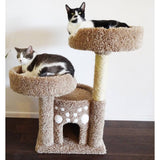 Double-Perch Cat Condo Crafted from Solid Wood, Brown