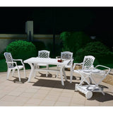 Atlin Designs Resin Patio Dining Table, 55×22 Inches, White Finish