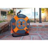 Link2Home Cord Reel with 80-Foot Extension Cord and 4 Power Outlets