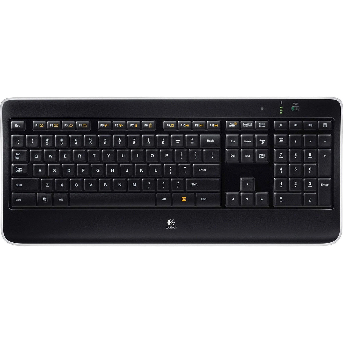 Logitech K800 Wireless Illuminated Keyboard in Black