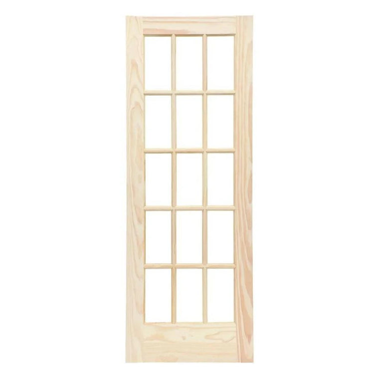 ReliaBilt Rad 627-36 Interior French Door with Clear Glass and Unfinished Pine Frame, 36 in. x 80 in.