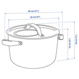 IKEA SENSUELL 5.8 qt Stainless Steel Pot with Lid in Gray