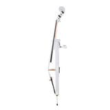 Cecilio CECO-2WH Full-Size 4/4 Electric Cello in Pearl White, Featuring Ebony Construction, Style 2, Soft Case, Bow and Accessories