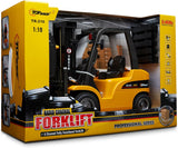 Top Race TR-216 Remote Control Forklift, 13 Inch Tall 1:10 Scale Construction Toy with 8-Channel Full Function Control, Heavy Metal Design