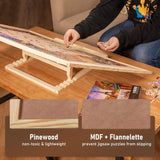Becko US Wooden Puzzle Board and Bracket Set for Jigsaw Puzzles up to 1500 Pieces