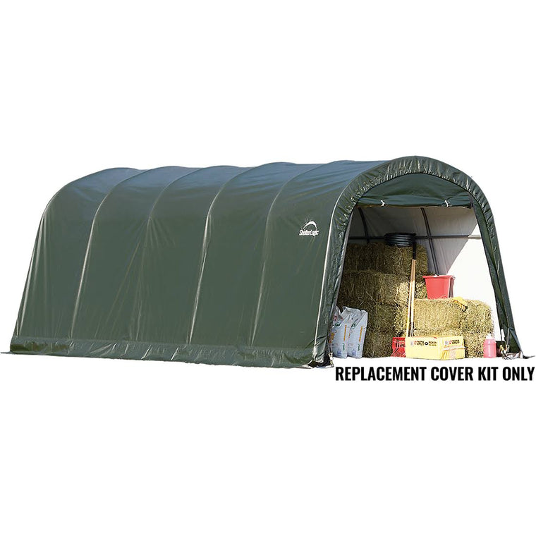 Green Replacement Cover for Garage-in-a-Box Roundtop, 12 ft. × 20 ft. × 8 ft., Standard PE, 7.5 oz.