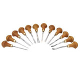 Pfeil Swiss Made 12-Piece Palm-Handled Carving Tool Set for Woodcraft