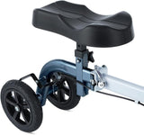 RINKMO Foldable All-Terrain Knee Scooter in White and Blue, Walker for Foot Injuries and Crutches Alternative